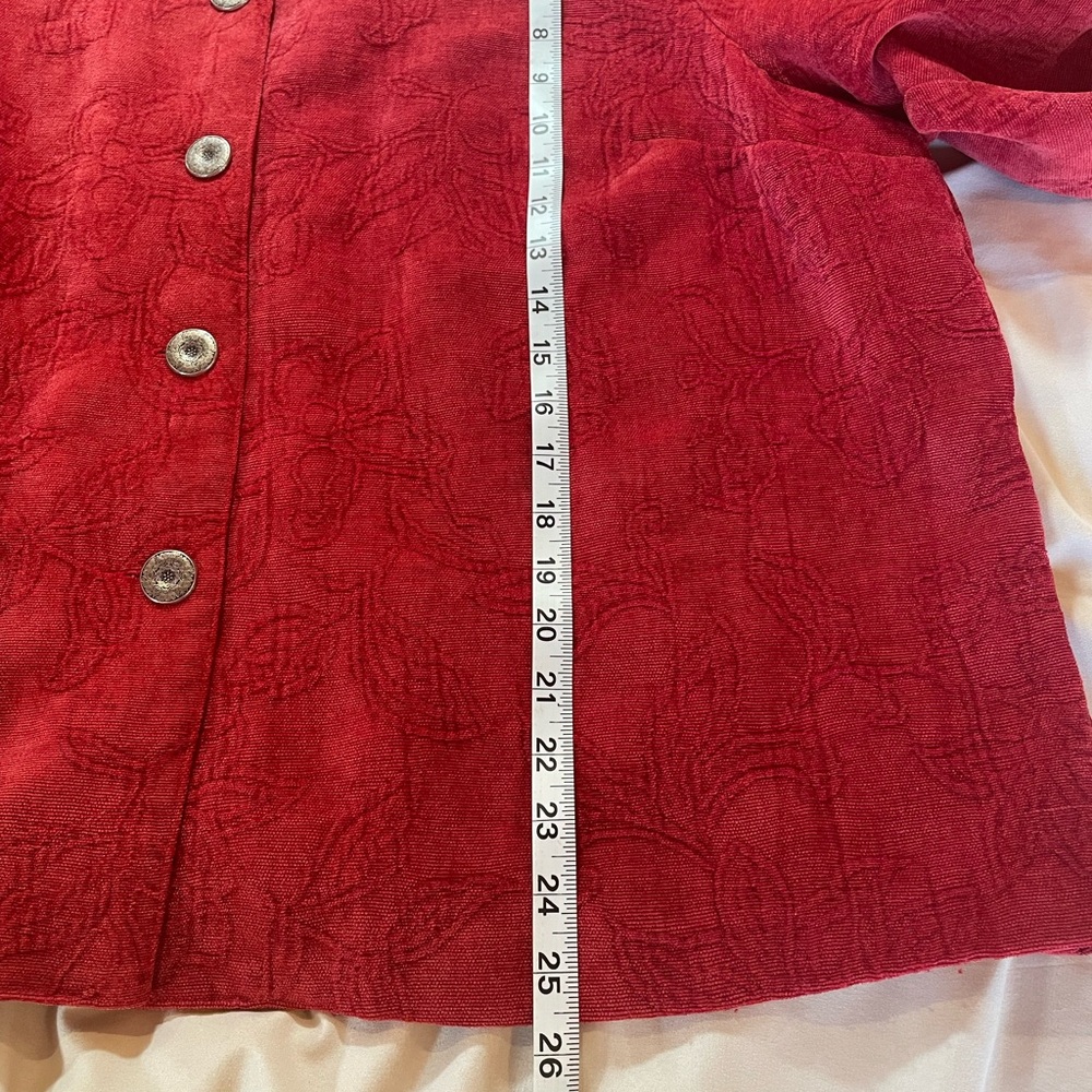 Vibrant Red Button-Up Jacket - Picture 6 of 7